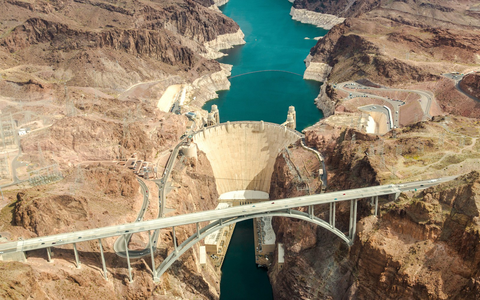 Grand Canyon West Rim aerial view from helicopter, departing Las Vegas.