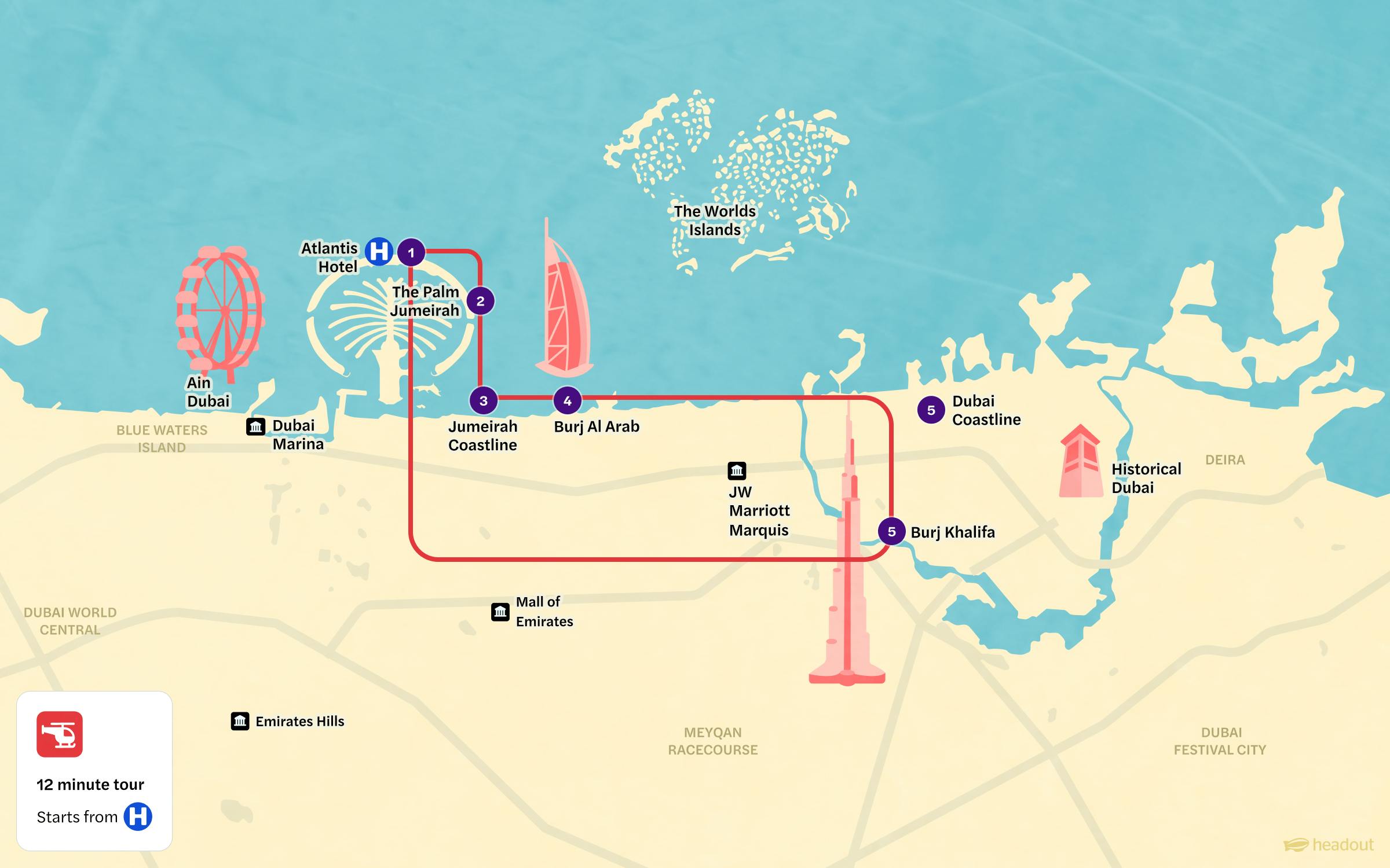 Dubai Helicopter 12-min Tour