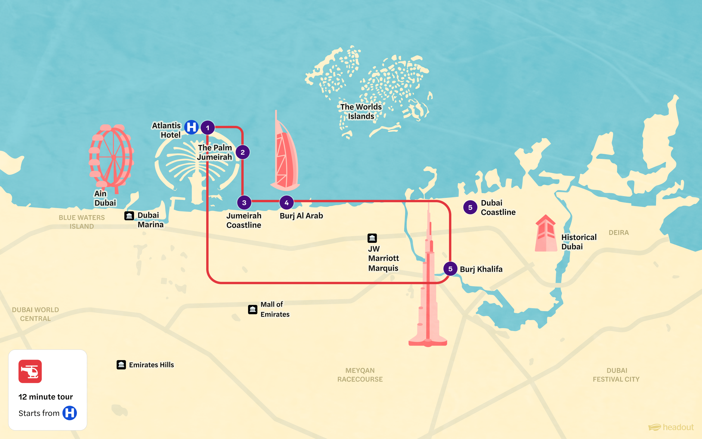 Dubai Helicopter 12-min Tour