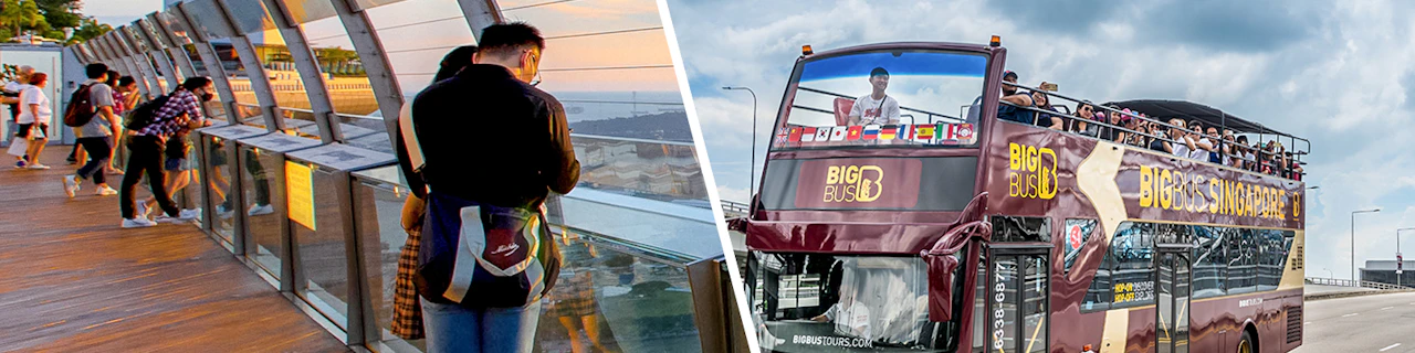 Combo: biglietti per la piattaforma di osservazione dello SkyPark di Marina Bay Sands + tour in autobus Hop-on Hop-off a Singapore