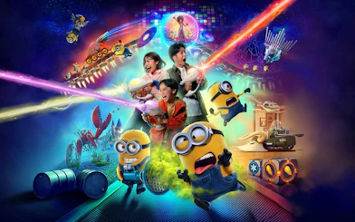 Visitors enjoying Illumination's Villain-Con Minion Blast at Universal Studios Japan's Minion Park.