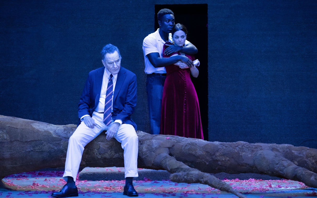 Actors performing a scene from "All My Sons" on a West End stage.