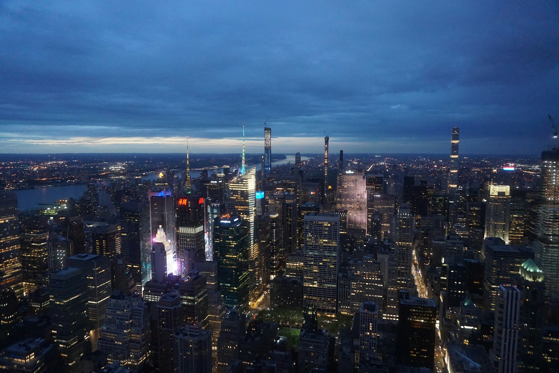 NYC Helicopter night view