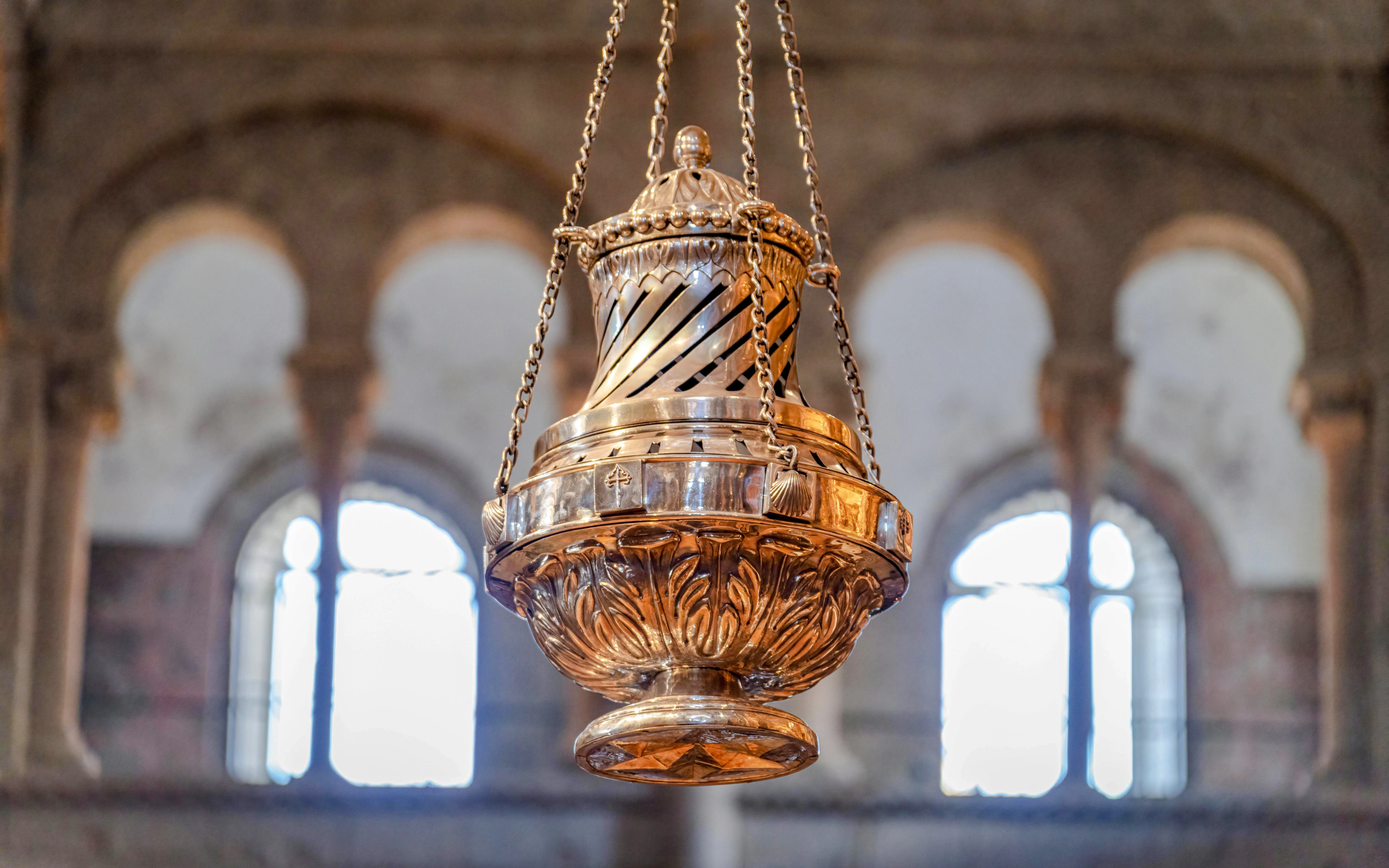 Botafumeiro incense burner in Santiago de Compostela Cathedral.