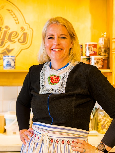 Cheese making demonstration at Zaanse Schans windmills near Amsterdam.