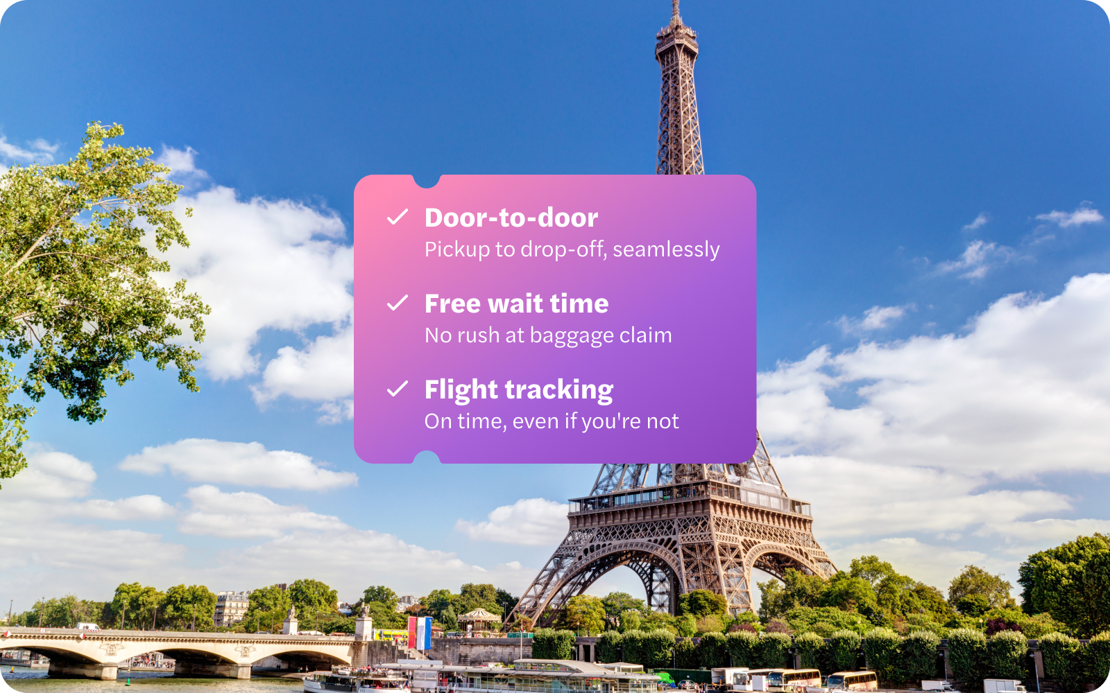 Eiffel Tower with Seine River and boats during day trips in France.