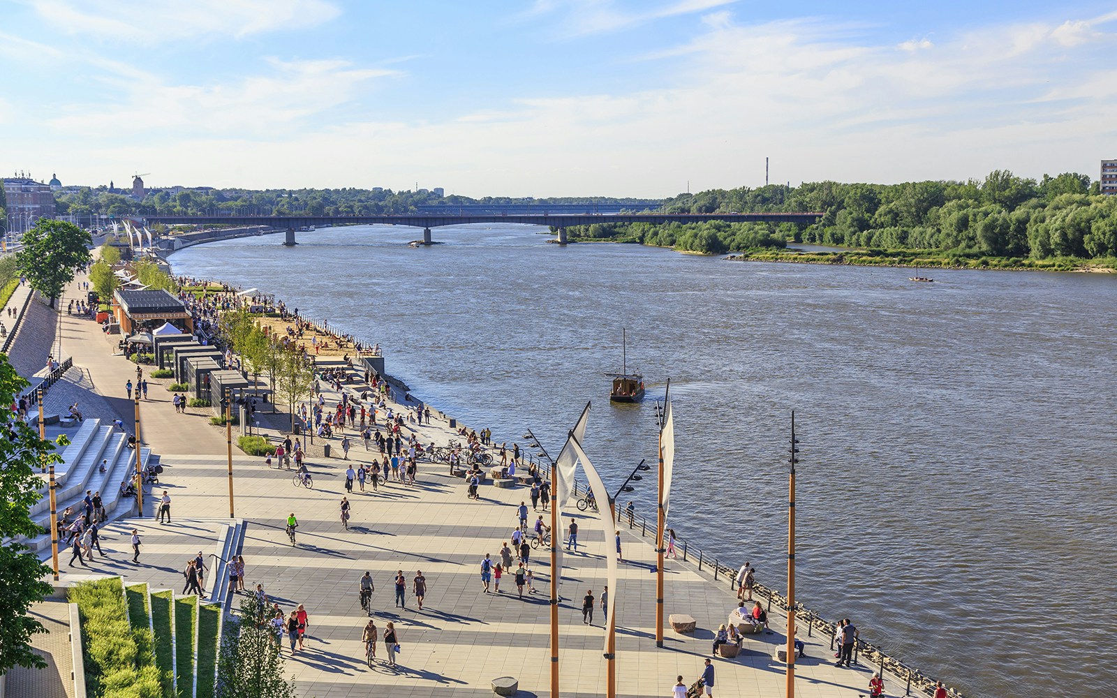 Vistula boulevards between Swietokrzyski Bridge and Silesian-Dabrowski Bridge