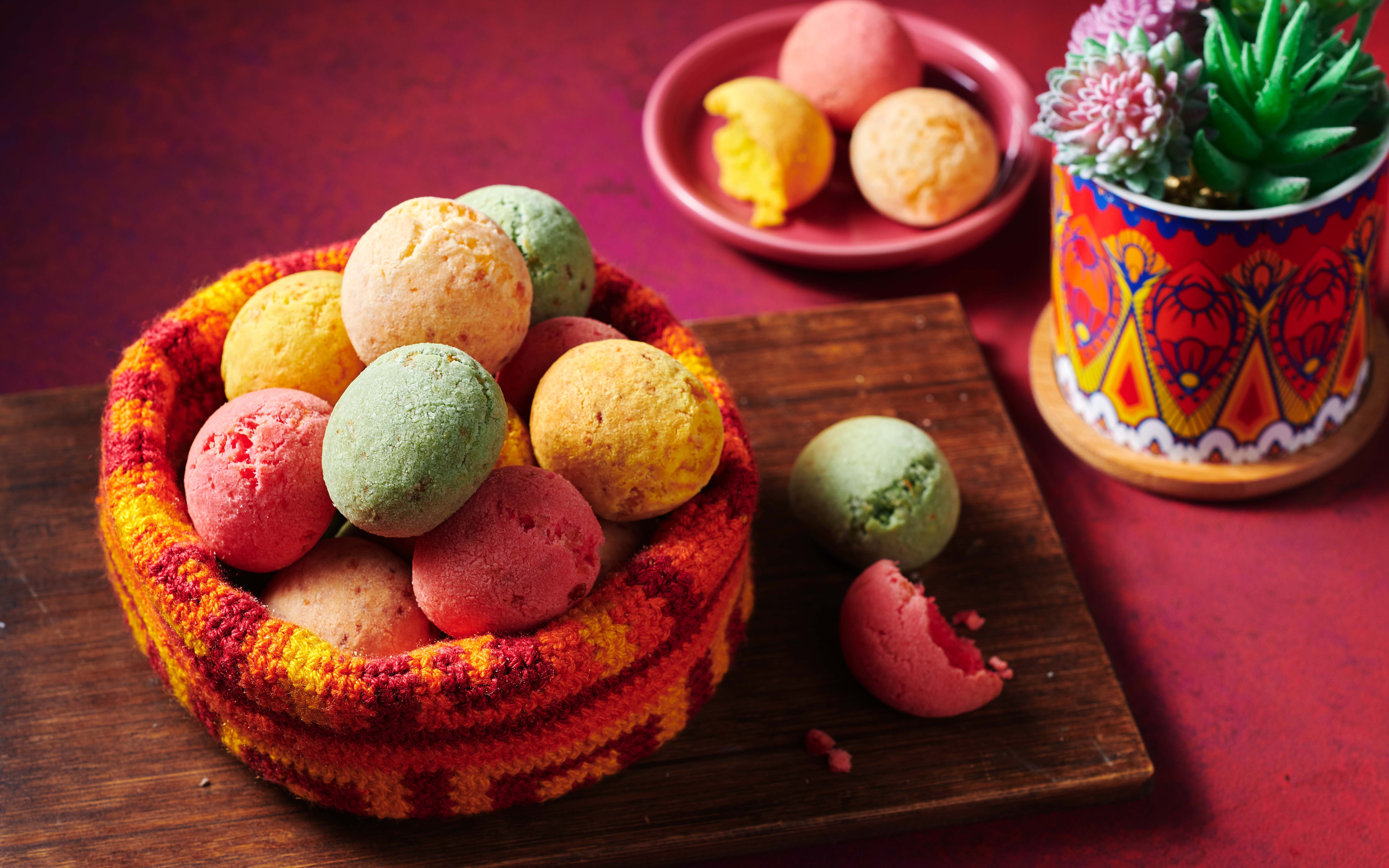 Colorful Mexican pastries in a woven basket at En Fuego Fiesta Mexicana Saturday Brunch, Dubai.