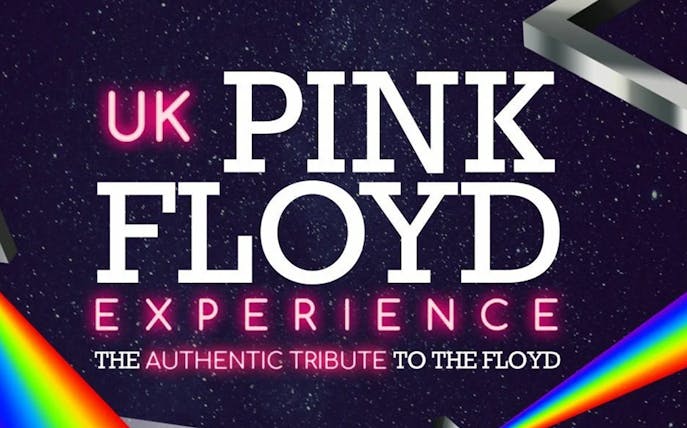 UK Pink Floyd Experience logo with rainbow prism design.