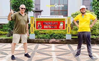 Visitors at Museum Betawi entrance, Jakarta Cultural Journey tour.
