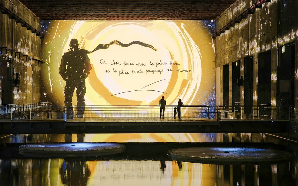 Immersive display of The Little Prince at Bassins des Lumières, Bordeaux.