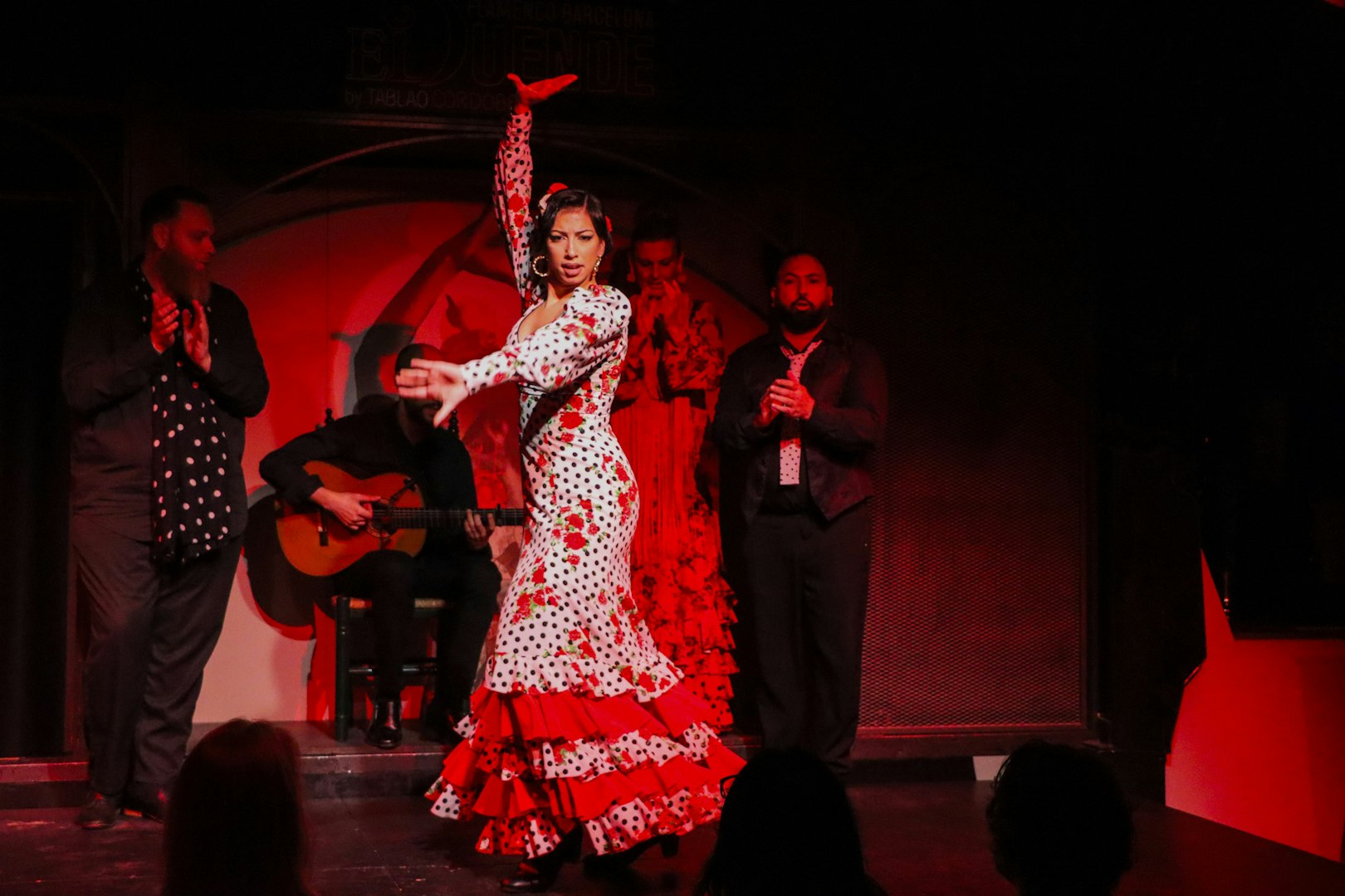 Flamenco dancer performing at El Duende by Tablao Cordobes in Barcelona.