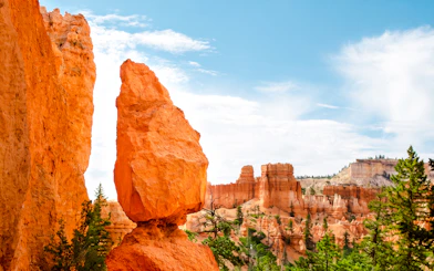 Bryce Canyon hoodoos under blue sky on luxury scenic tour.