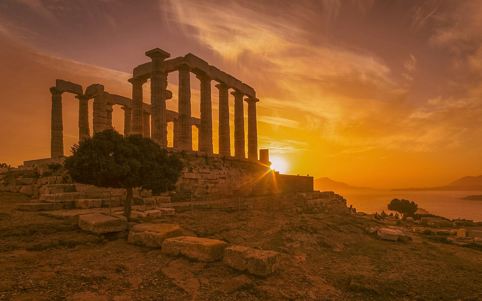 Temple of Poseidon at sunset