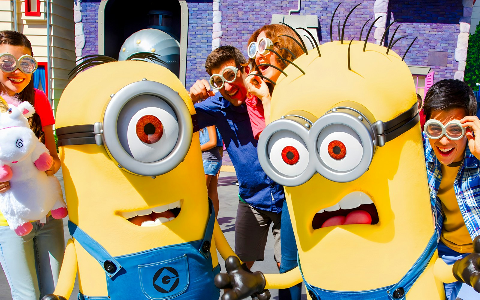 Minions from Despicable Me at Universal Studios Hollywood theme park.
