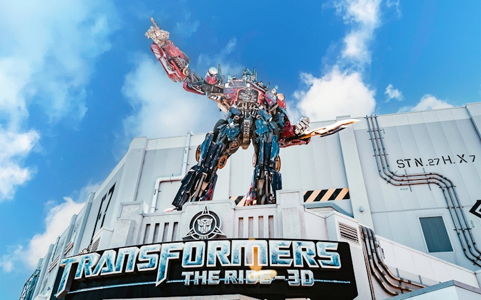 Transformers ride entrance at Universal Studios Hollywood.