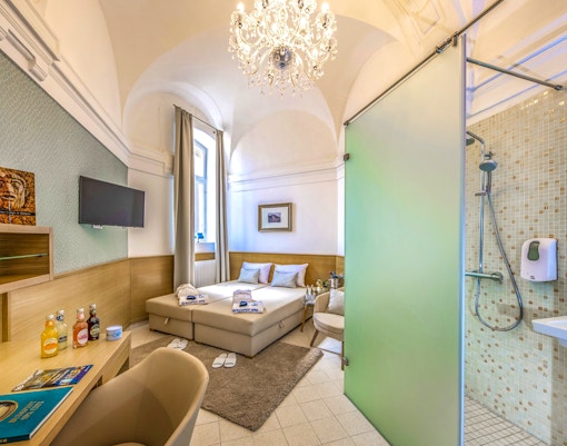 Private cabin in Premium Day Spa at Szechenyi Bath, Budapest, Hungary.