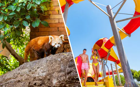 Visitors at Crazy Cones water slide, Aqualand Torremolinos.
