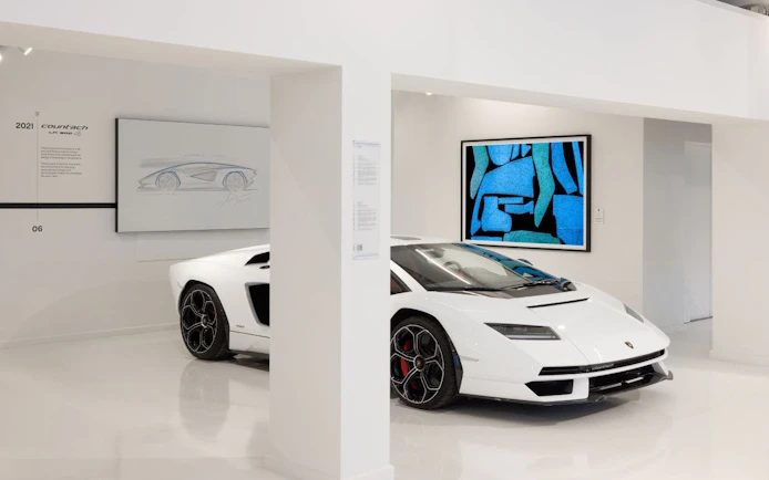 Lamborghini Countach on display at Automobili Lamborghini Museum, Sant'Agata Bolognese, Italy.