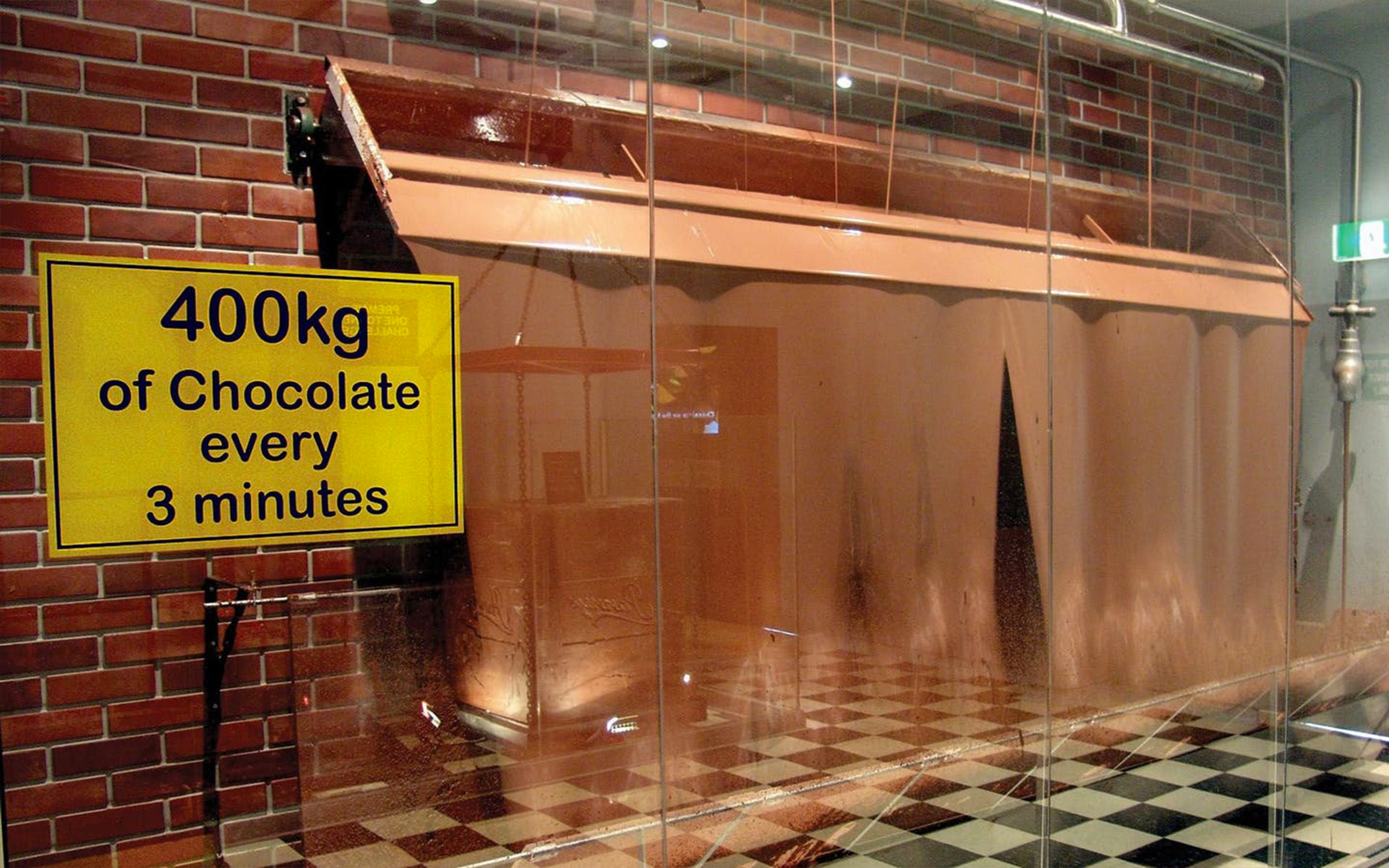 Chocolate making demonstration at Phillip Island Chocolate Factory with nearby waterfall.