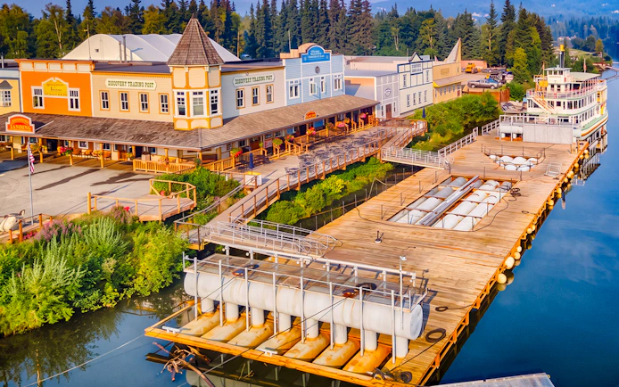 Fairbanks riverboat dock and trading post on the Ultimate Fairbanks Day Tour.