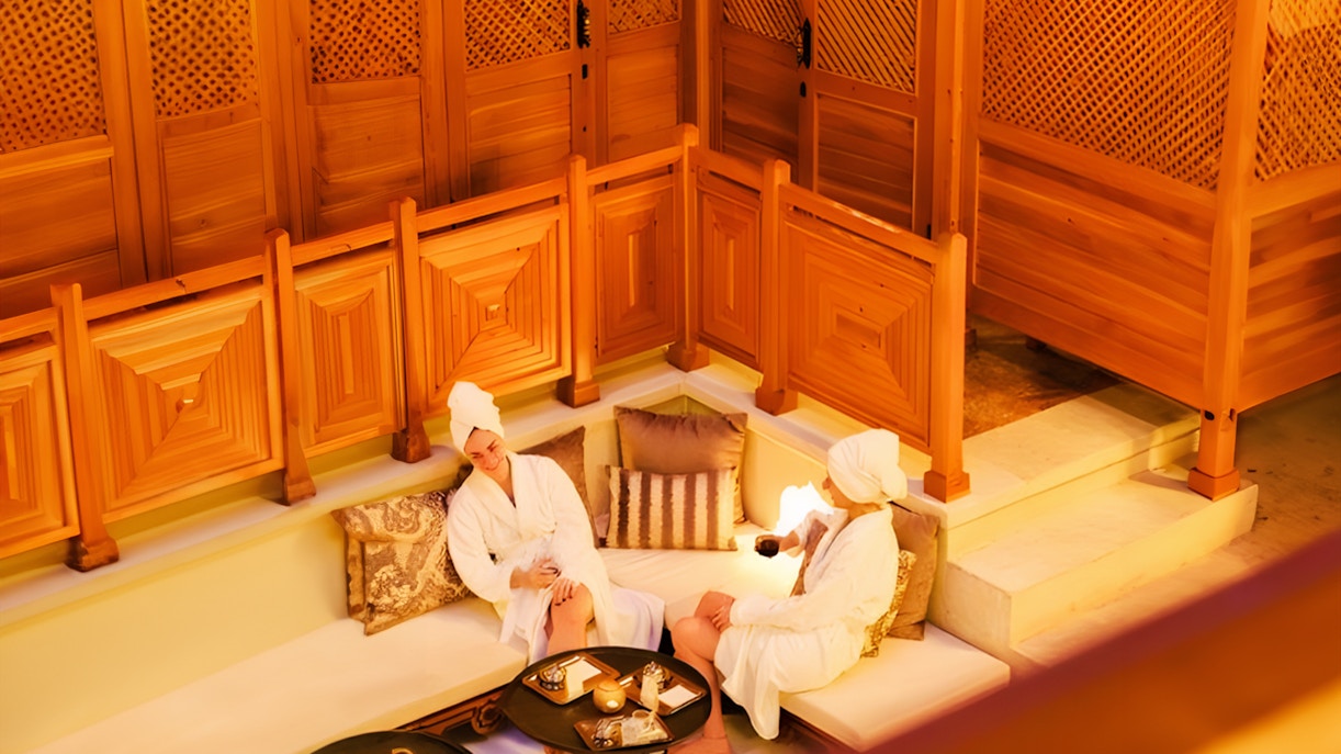 Refreshment such as Turkish tea is served to the guests