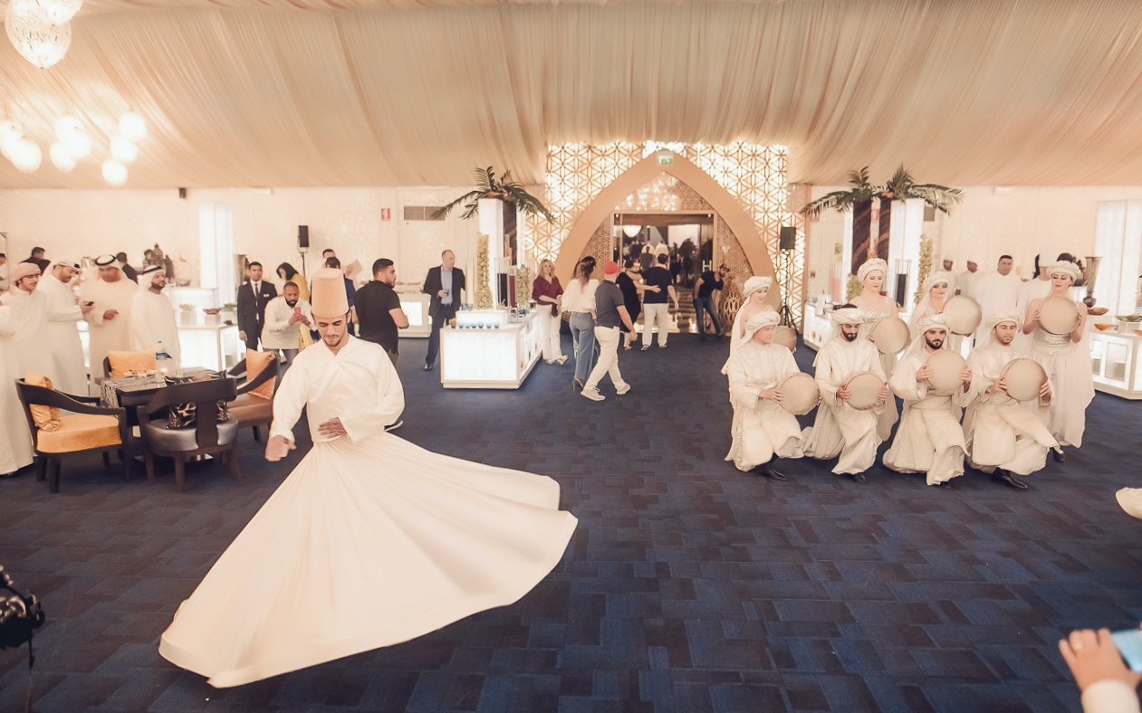 Sufi dancer performing at Asateer tent, Atlantis, The Palm, Dubai.