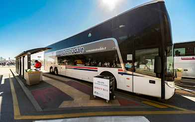 Airport bus at Milan Linate, heading to Milan Centrale station.