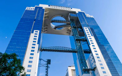 Umeda Sky Building with floating garden observatory in Osaka, Japan.