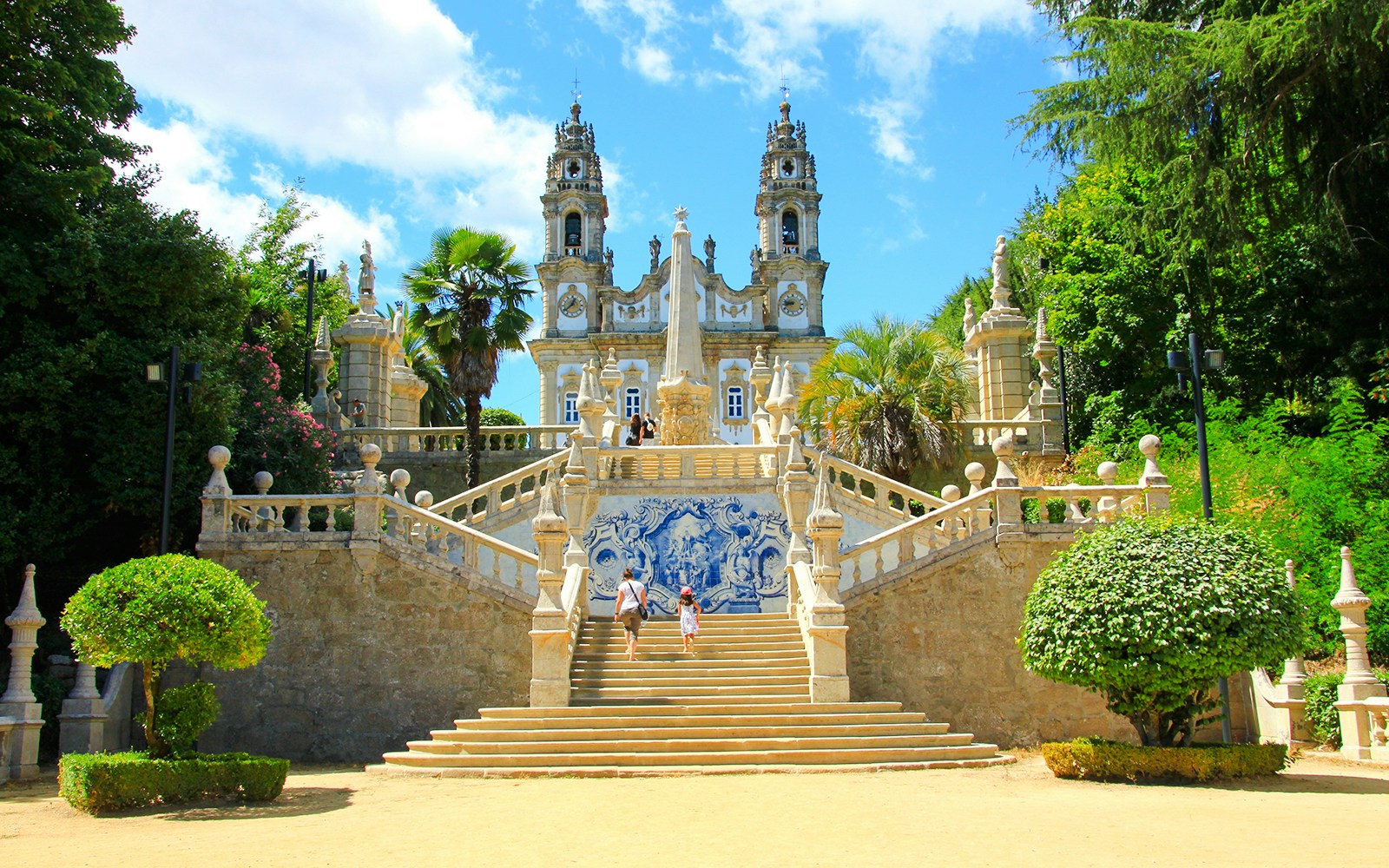 Staircase leading to Nossa Senhora dos Remedios sanctuary in Lamego, Portugal.