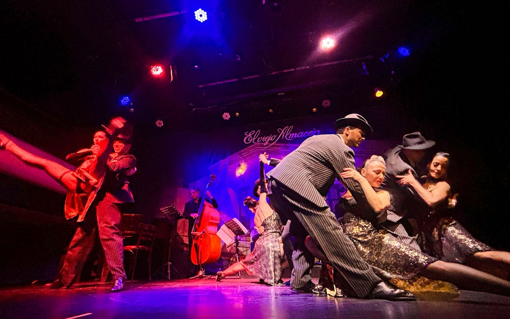 Tango dancers performing at El Viejo Almacén in Buenos Aires.