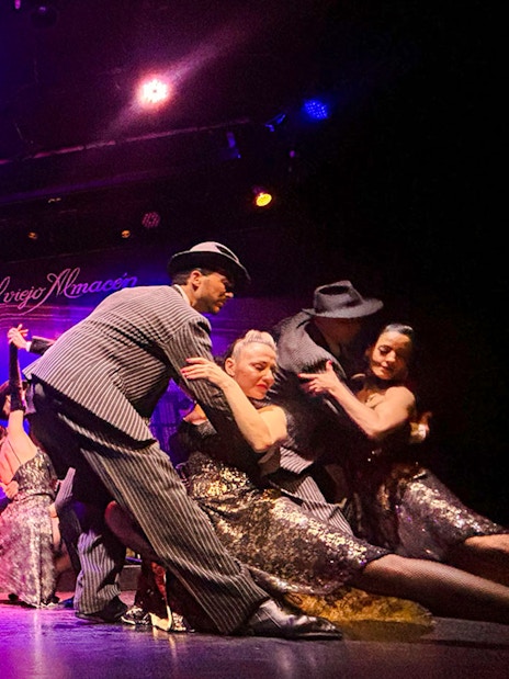 Tango dancers performing at El Viejo Almacén in Buenos Aires.