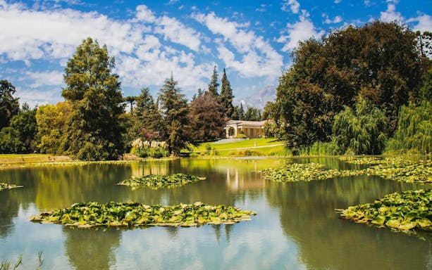 Viña Concha y Toro estate with pond and gardens in Santiago, Chile.