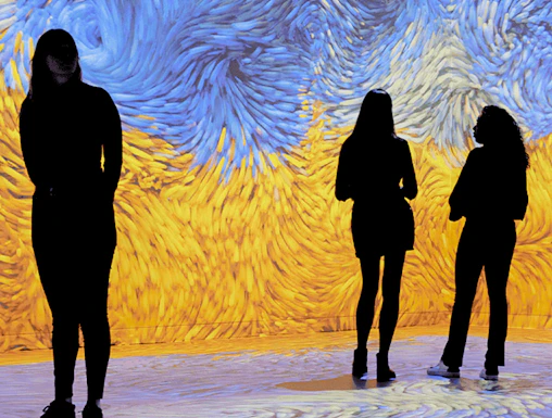 Guests exploring immersive art installation at Remastered Rotterdam.