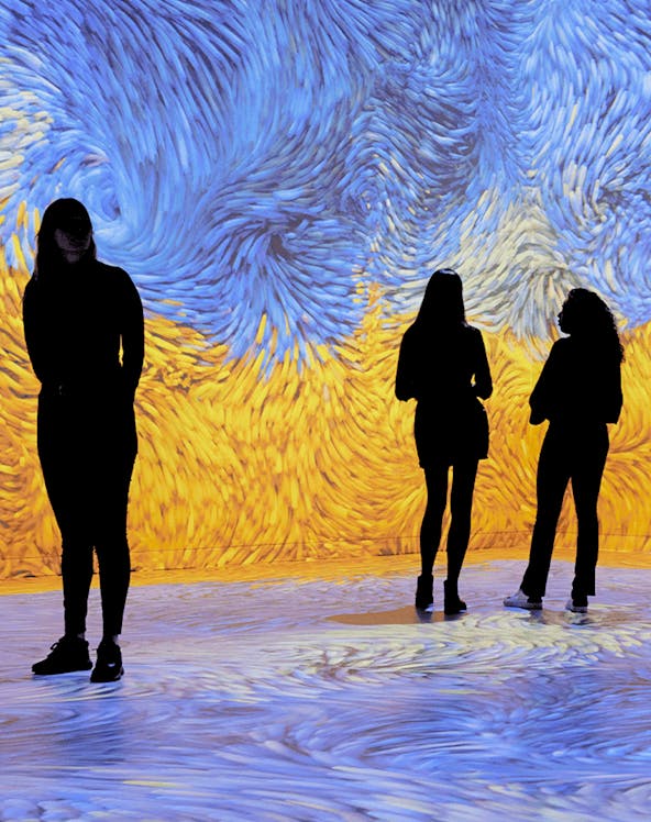 Guests exploring immersive art installation at Remastered Rotterdam.
