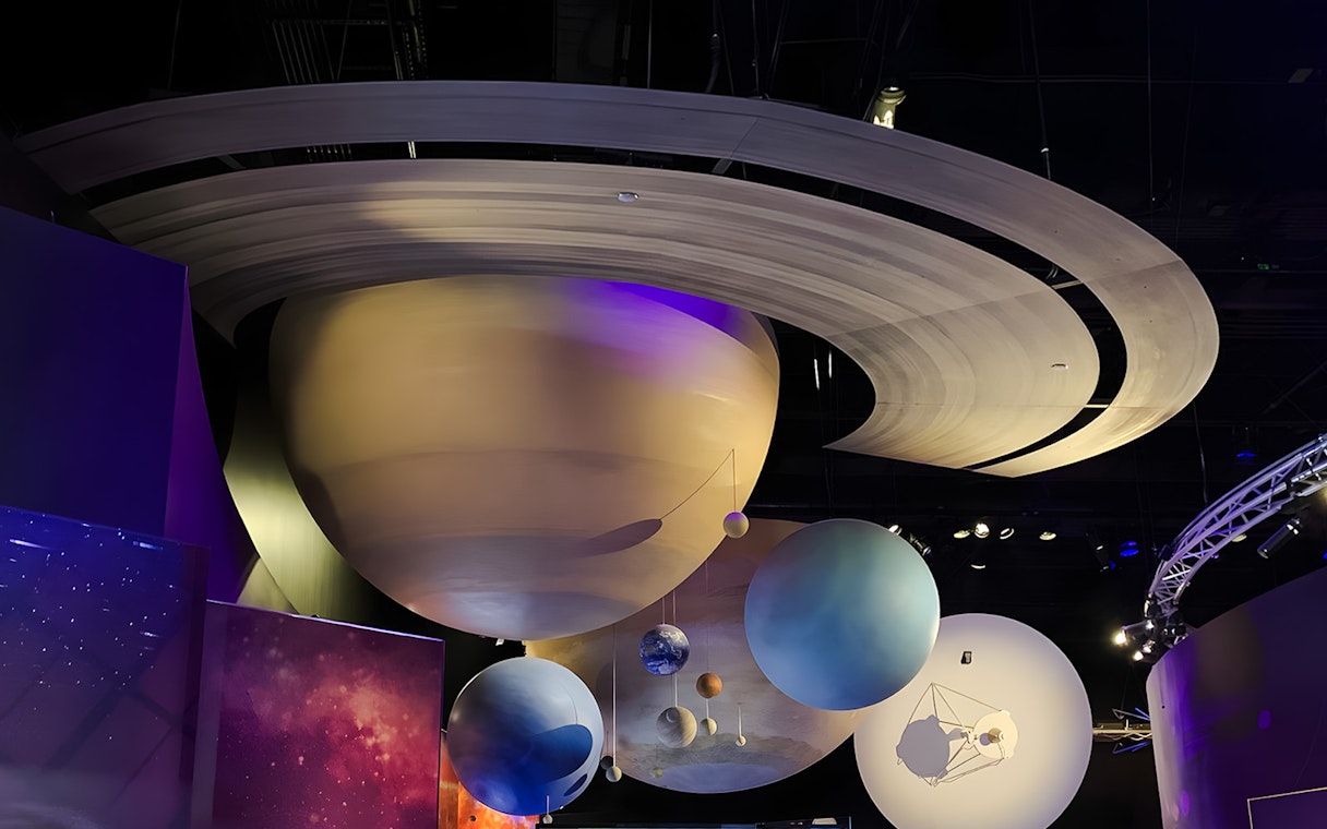 Model of planets and rings at Smithsonian's National Air and Space Museum.