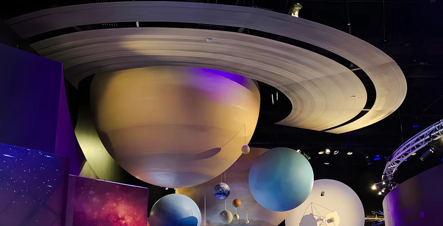Model of planets and rings at Smithsonian's National Air and Space Museum.