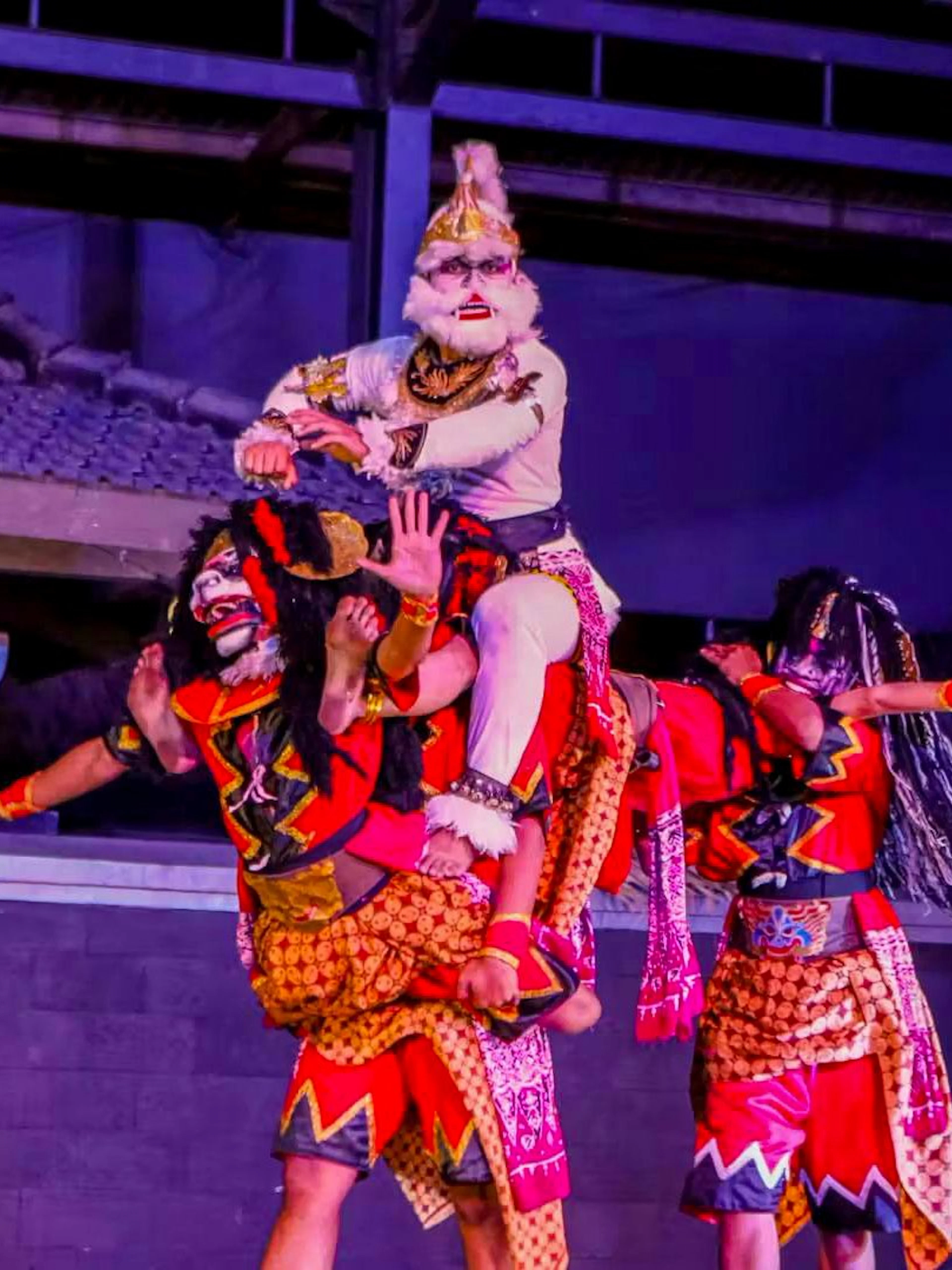 Ramayana Ballet performers in traditional costumes at Purawisata, Yogyakarta, Indonesia.