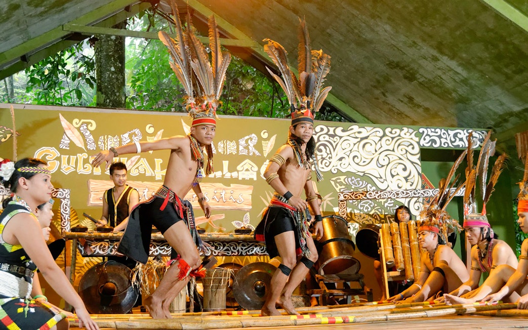 Traditional dance performance at Mari Mari Cultural Village, Sabah, Malaysia.