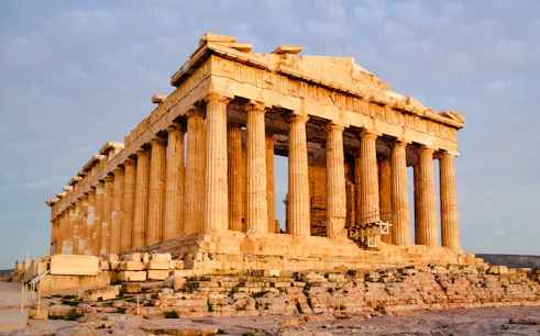 Parthenon temple on the Acropolis in Athens during a guided mythology walking tour.