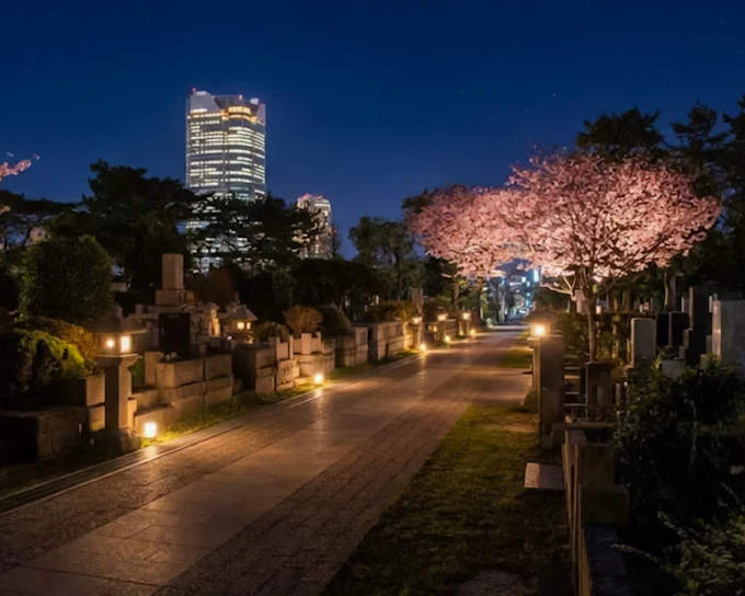 Tokyo Night Ghosts and Urban Legends Walking Tour with Aoyama Cemetery
