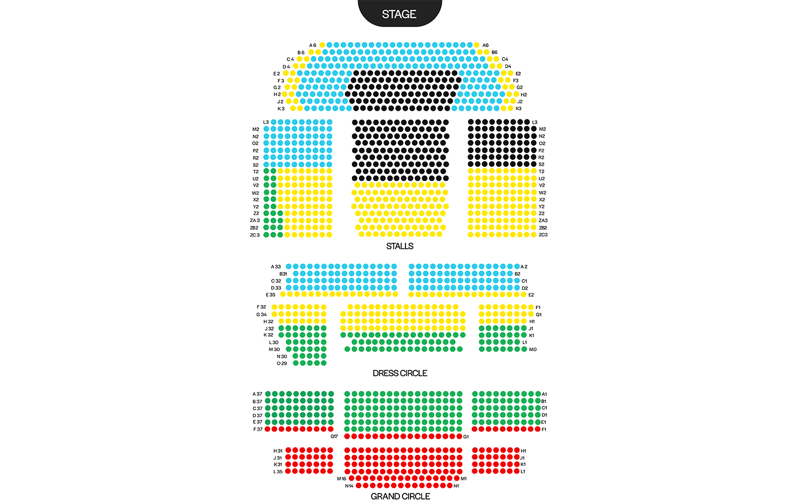 prince edward seating plan