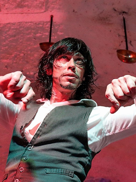 Flamenco dancer performing at Flamenco Cuevas Los Tarantos, Granada.