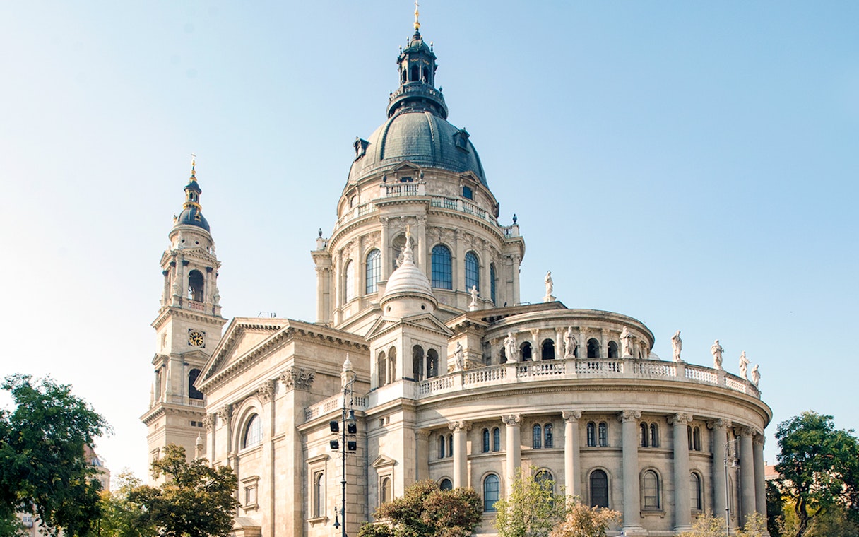 St. Stephen's Basilica exterior on Grand City Tour with Parliament Visit, Budapest.