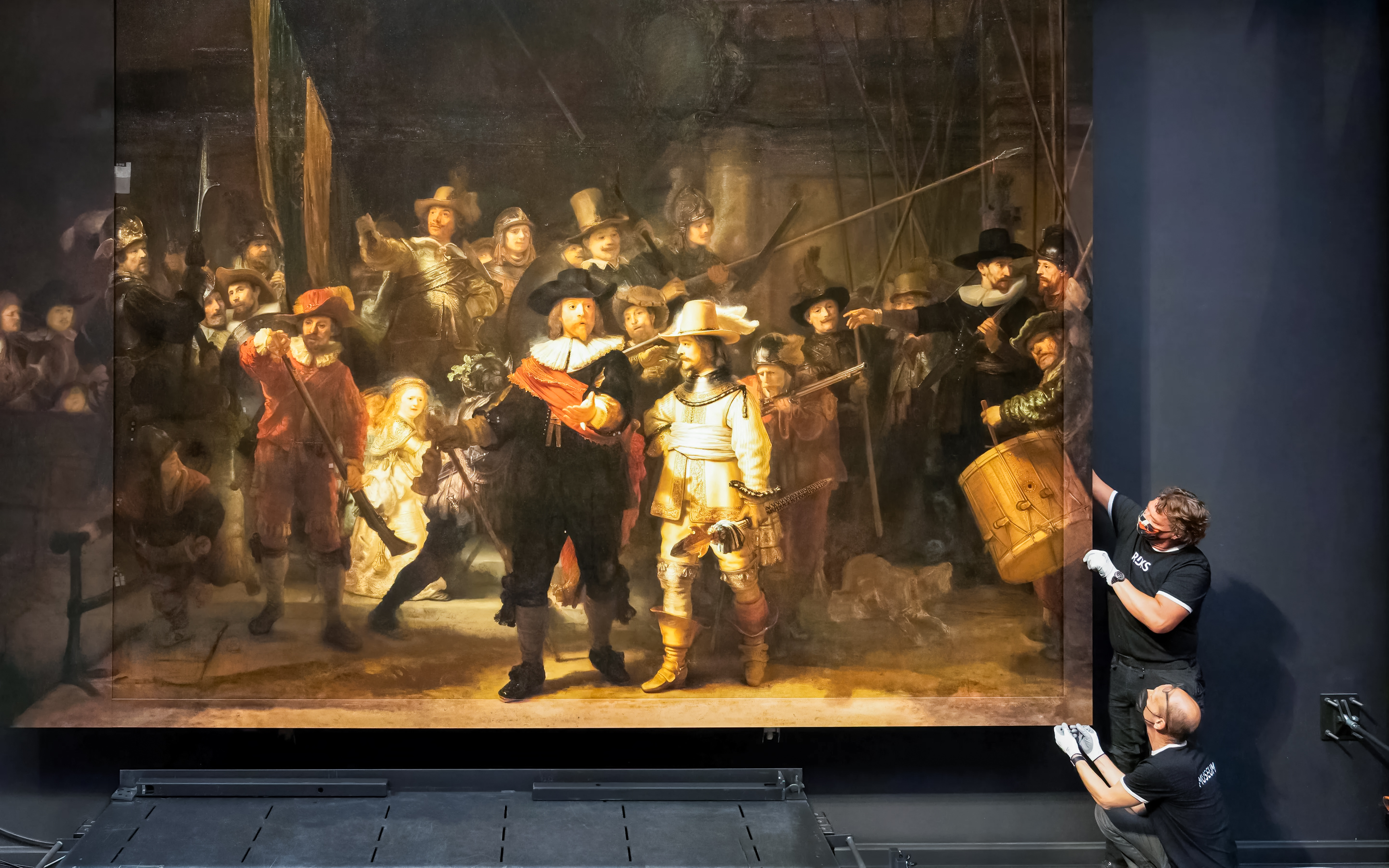Restoration of Rembrandt's Night Watch at Rijksmuseum, Amsterdam