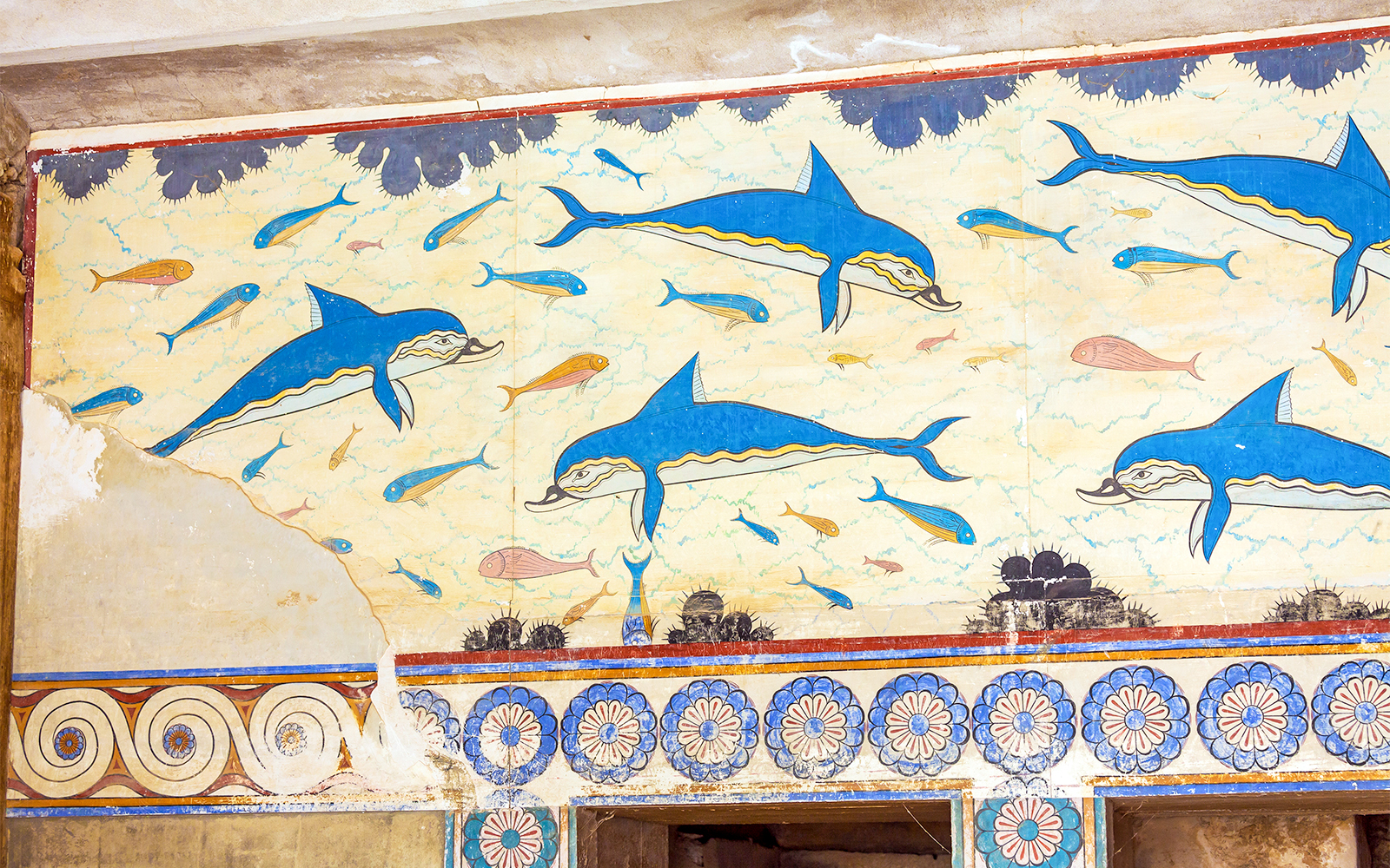 Minoan art inside Knossos Palace