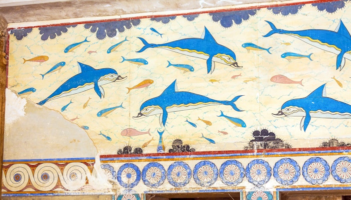Minoan art inside Knossos Palace