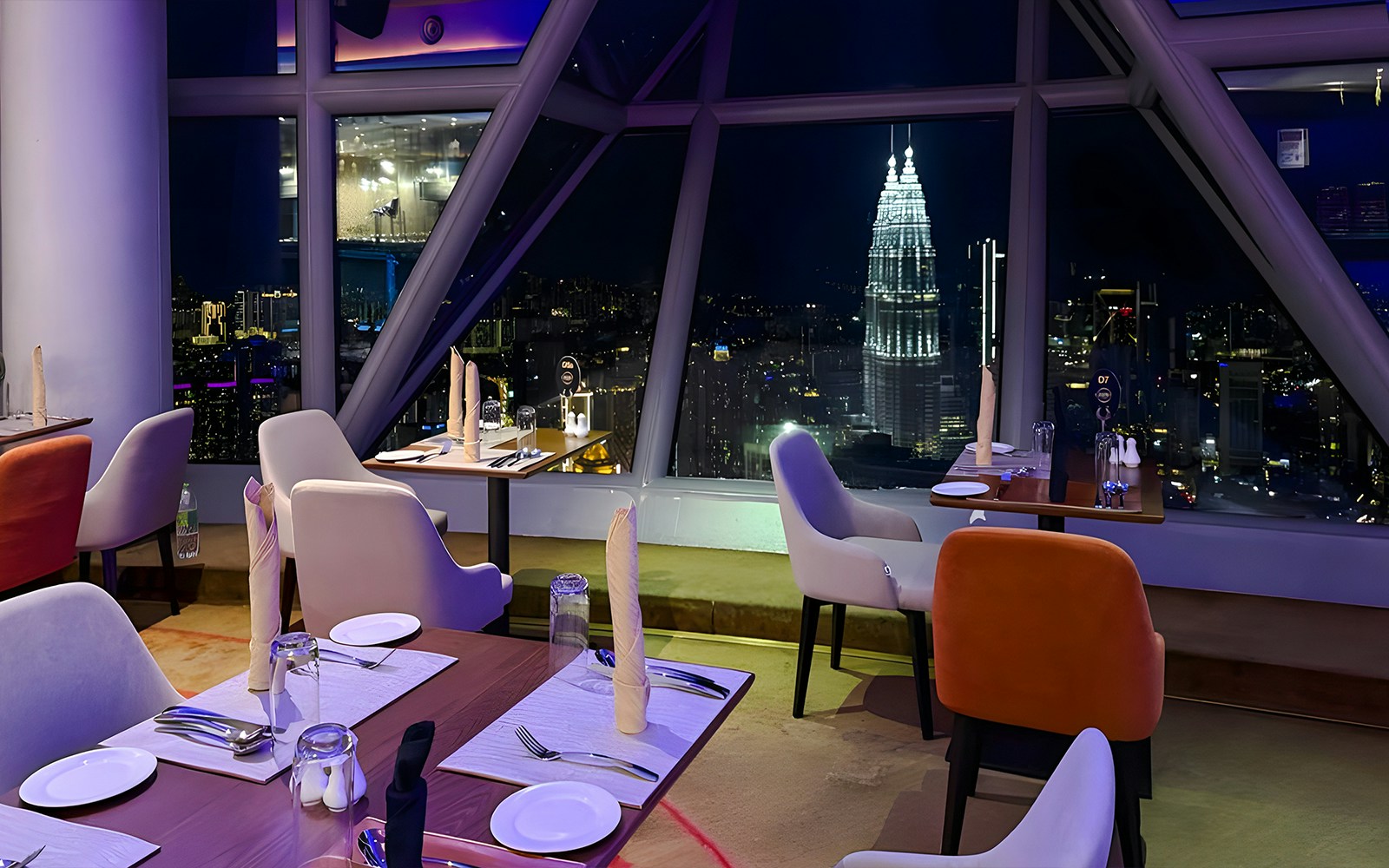 Skyline view from Orbit Revolving Restaurant in KL Tower, Kuala Lumpur Malaysia
