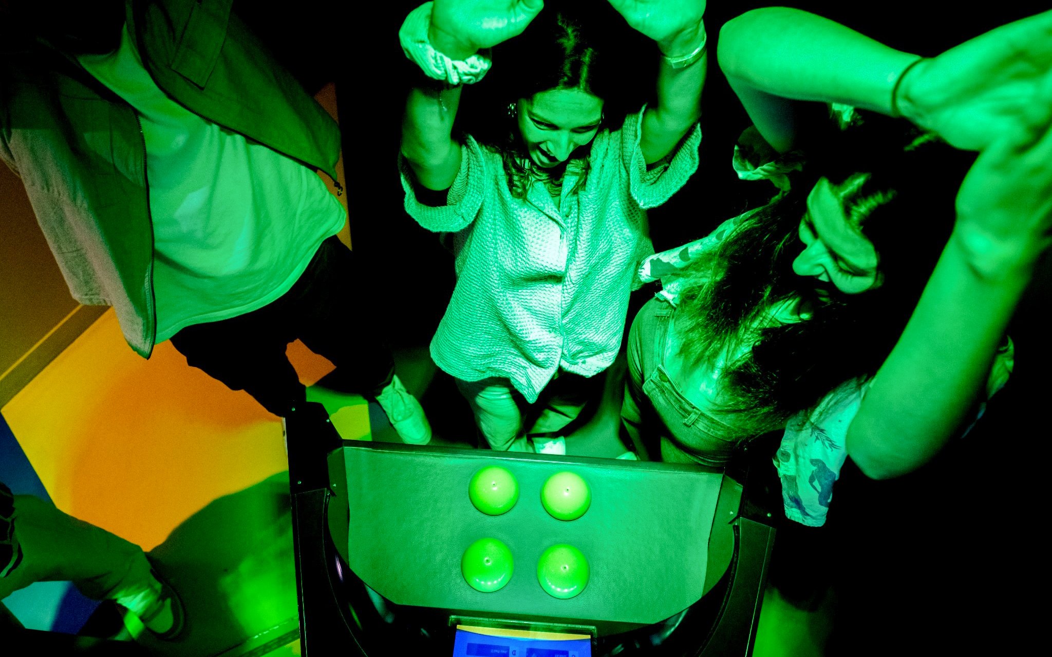 Participants engaging in Quiz Room game show, Dubai.