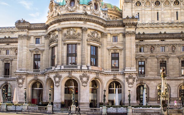 Facade of Palais Garnier, featured in Emily in Paris, Paris guided tour location.
